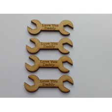 Laser Cut Spanner  Love You Daddy  Pack of 5